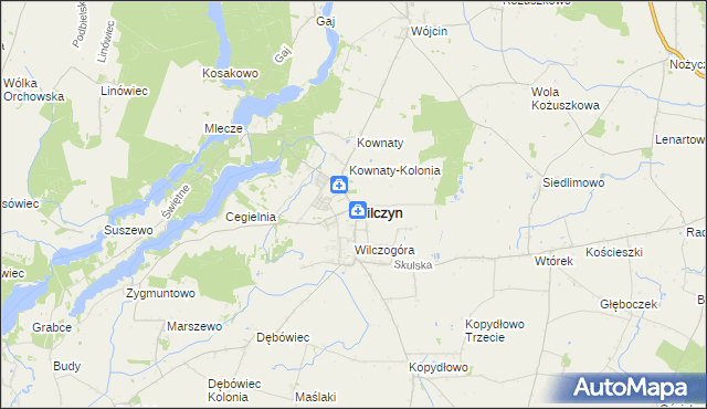 mapa Wilczyn powiat koniński, Wilczyn powiat koniński na mapie Targeo