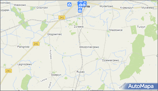 mapa Włodzimierzewo, Włodzimierzewo na mapie Targeo