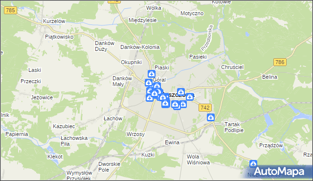 mapa Włoszczowa, Włoszczowa na mapie Targeo