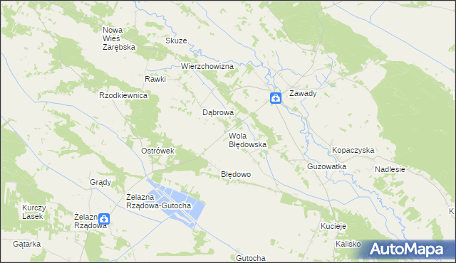 mapa Wola Błędowska gmina Baranowo, Wola Błędowska gmina Baranowo na mapie Targeo