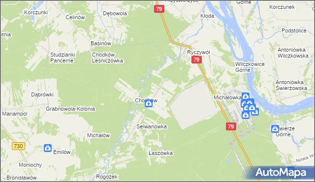 mapa Wola Chodkowska, Wola Chodkowska na mapie Targeo