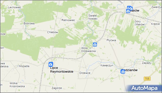 mapa Wola Drzewiecka, Wola Drzewiecka na mapie Targeo
