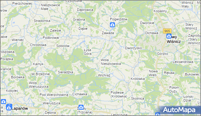 mapa Wola Nieszkowska, Wola Nieszkowska na mapie Targeo