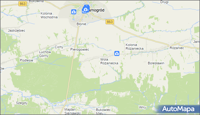 mapa Wola Różaniecka, Wola Różaniecka na mapie Targeo