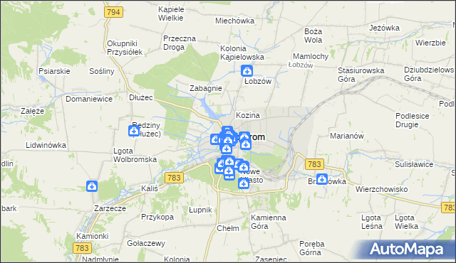 mapa Wolbrom, Wolbrom na mapie Targeo