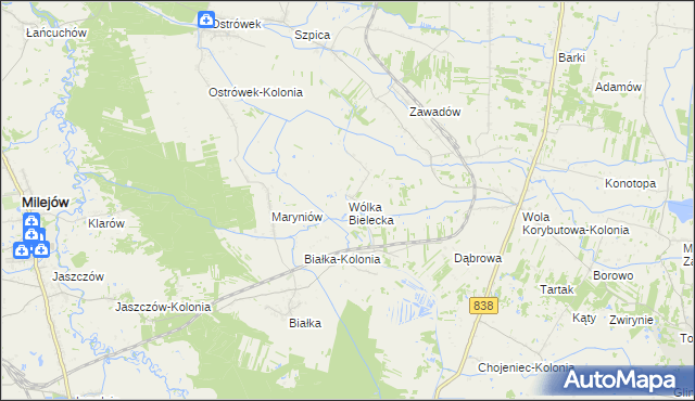 mapa Wólka Bielecka, Wólka Bielecka na mapie Targeo