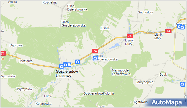 mapa Wólka Gościeradowska, Wólka Gościeradowska na mapie Targeo