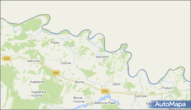 mapa Woroblin, Woroblin na mapie Targeo