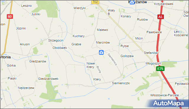 mapa Wyręby Siemienickie, Wyręby Siemienickie na mapie Targeo