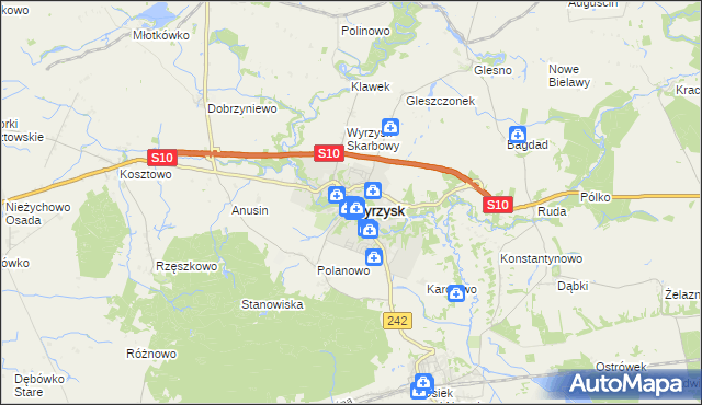 mapa Wyrzysk, Wyrzysk na mapie Targeo