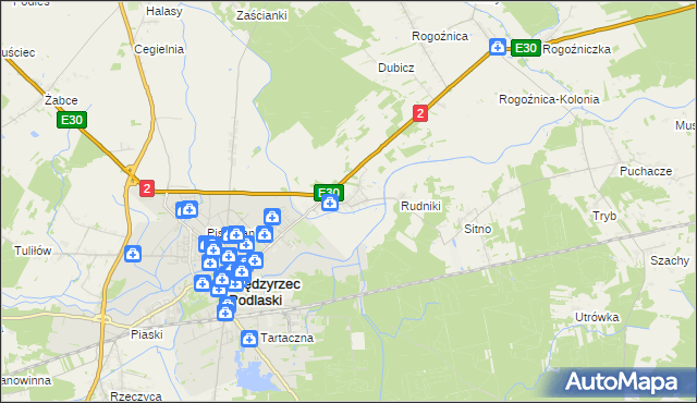 mapa Wysokie gmina Międzyrzec Podlaski, Wysokie gmina Międzyrzec Podlaski na mapie Targeo