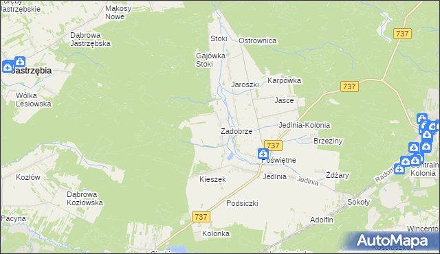 mapa Zadobrze gmina Pionki, Zadobrze gmina Pionki na mapie Targeo