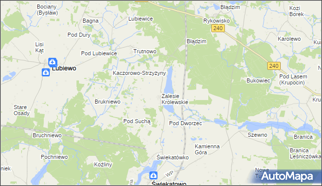 mapa Zalesie Królewskie, Zalesie Królewskie na mapie Targeo