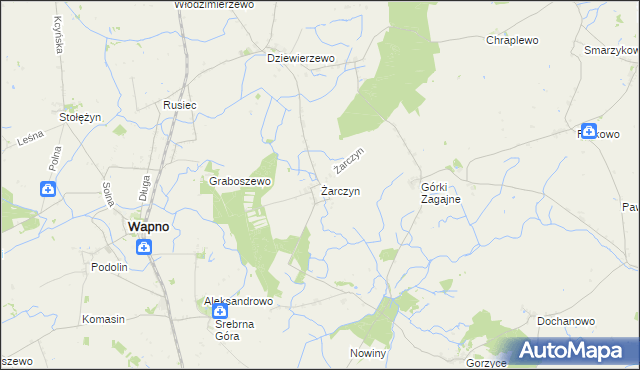 mapa Żarczyn gmina Kcynia, Żarczyn gmina Kcynia na mapie Targeo