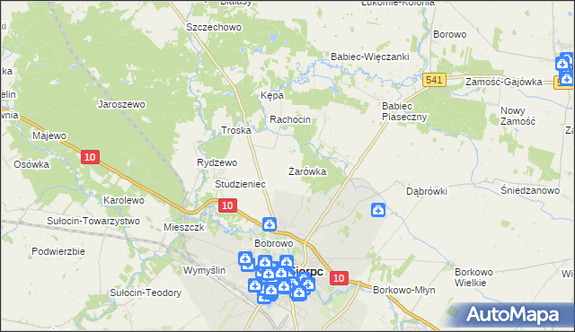 mapa Żarówka gmina Sierpc, Żarówka gmina Sierpc na mapie Targeo