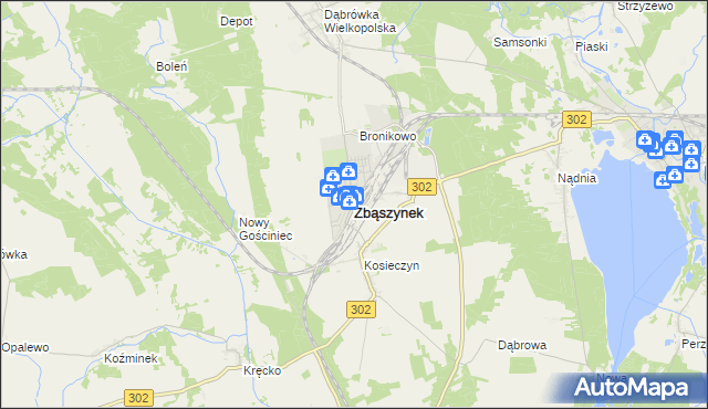 mapa Zbąszynek, Zbąszynek na mapie Targeo