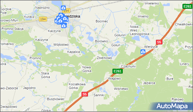 mapa Zbierkowo, Zbierkowo na mapie Targeo