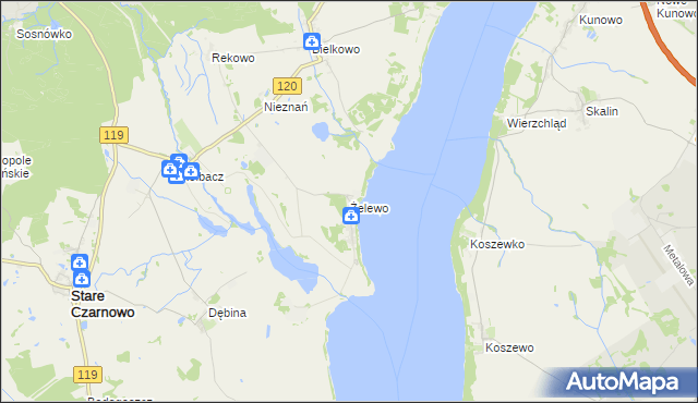 mapa Żelewo, Żelewo na mapie Targeo