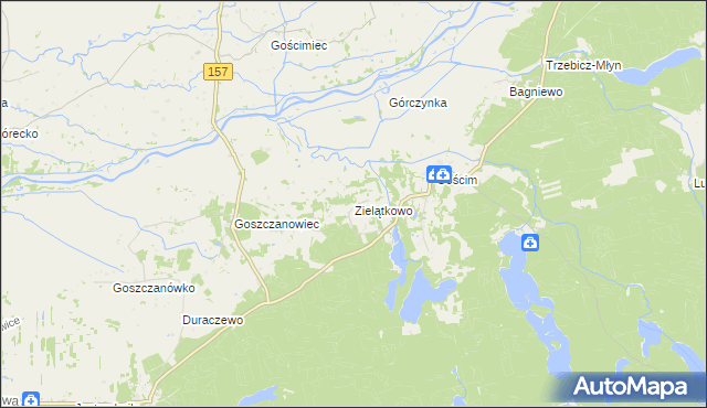 mapa Zielątkowo gmina Drezdenko, Zielątkowo gmina Drezdenko na mapie Targeo