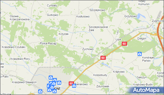 mapa Żychowo, Żychowo na mapie Targeo