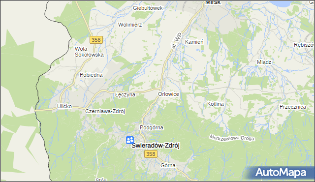 mapa Orłowice, Orłowice na mapie Targeo