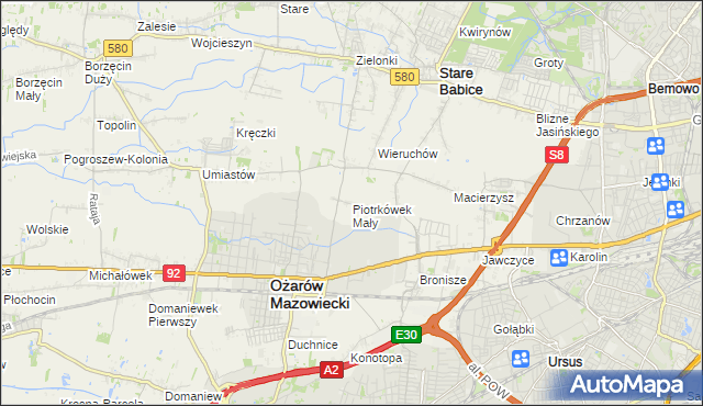 mapa Piotrkówek Mały, Piotrkówek Mały na mapie Targeo