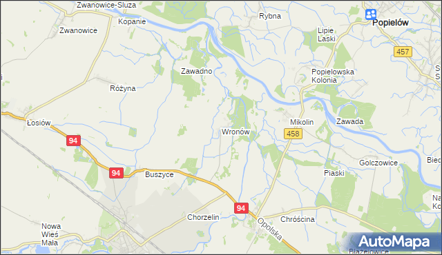 mapa Wronów gmina Lewin Brzeski, Wronów gmina Lewin Brzeski na mapie Targeo