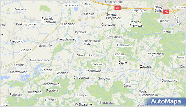 mapa Buczyna gmina Bochnia, Buczyna gmina Bochnia na mapie Targeo