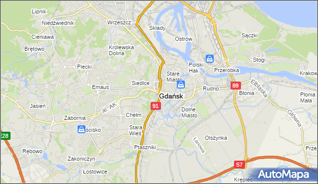 mapa Gdańska, Gdańsk na mapie Targeo