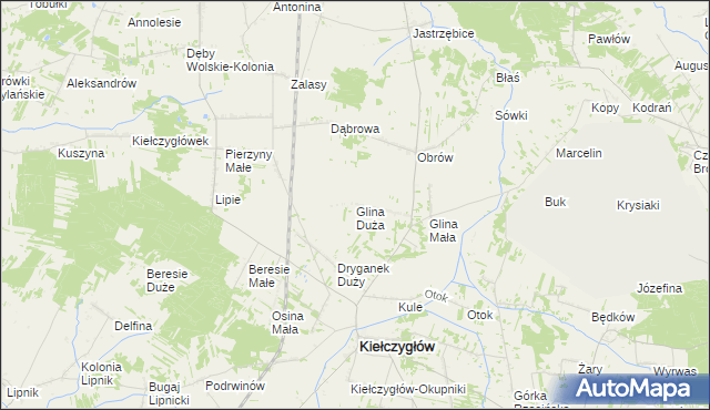 mapa Glina Duża, Glina Duża na mapie Targeo