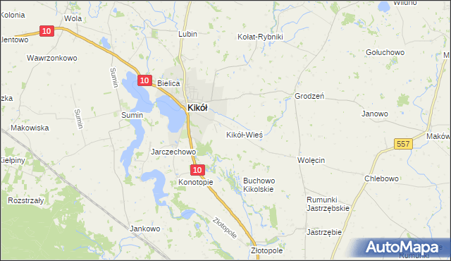 mapa Kikół-Wieś, Kikół-Wieś na mapie Targeo