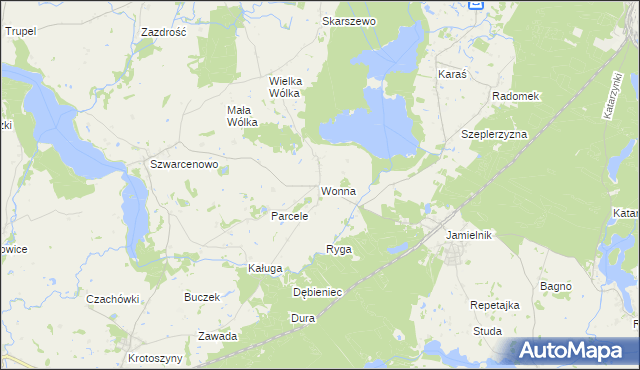 mapa Wonna, Wonna na mapie Targeo