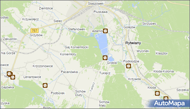 mapa Adamówka gmina Rytwiany, Adamówka gmina Rytwiany na mapie Targeo