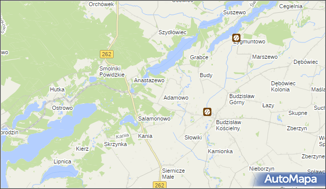 mapa Adamowo gmina Kleczew, Adamowo gmina Kleczew na mapie Targeo