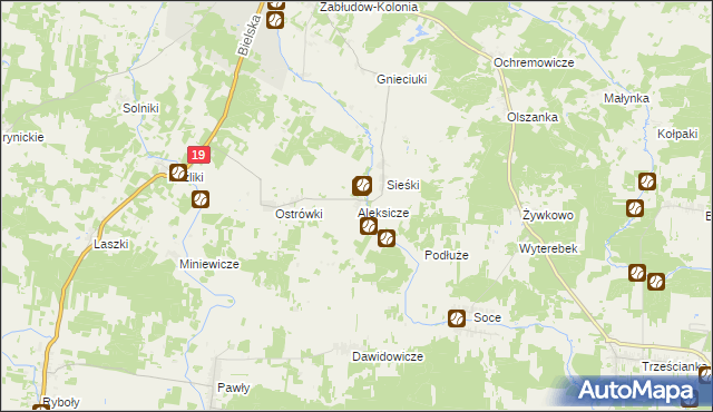 mapa Aleksicze, Aleksicze na mapie Targeo