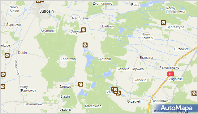 mapa Antonin gmina Cieszków, Antonin gmina Cieszków na mapie Targeo