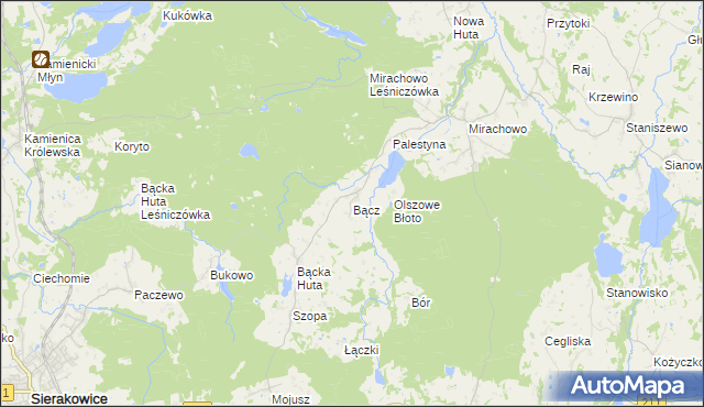 mapa Bącz, Bącz na mapie Targeo