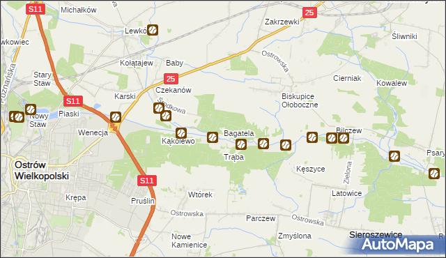 mapa Bagatela, Bagatela na mapie Targeo