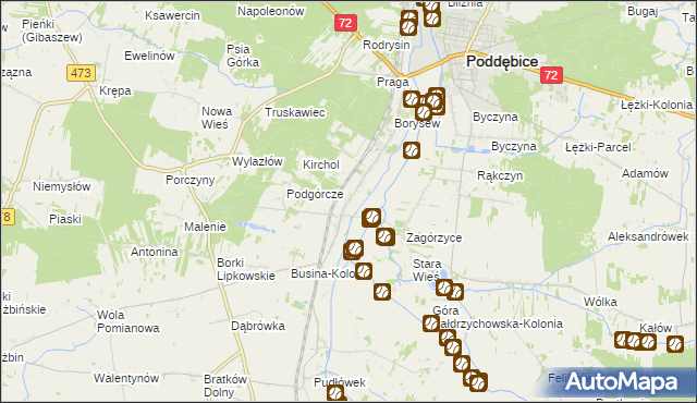 mapa Bałdrzychów, Bałdrzychów na mapie Targeo