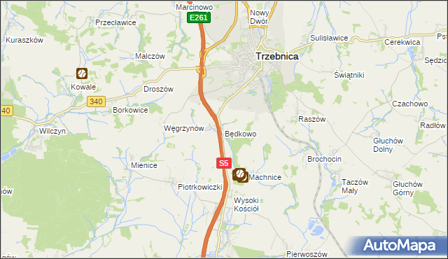 mapa Będkowo, Będkowo na mapie Targeo