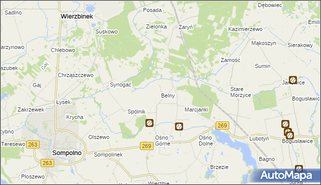 mapa Belny, Belny na mapie Targeo