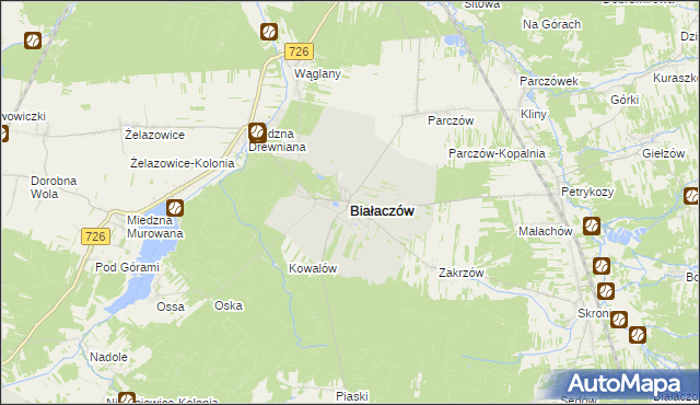 mapa Białaczów, Białaczów na mapie Targeo