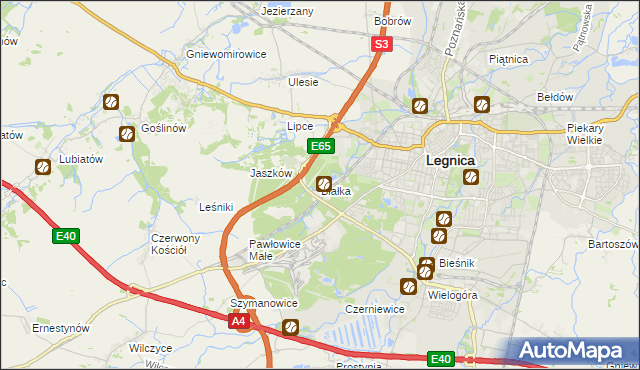 mapa Białka gmina Krotoszyce, Białka gmina Krotoszyce na mapie Targeo