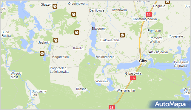 mapa Białorzeczka, Białorzeczka na mapie Targeo