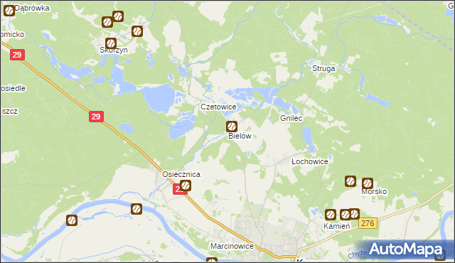 mapa Bielów, Bielów na mapie Targeo