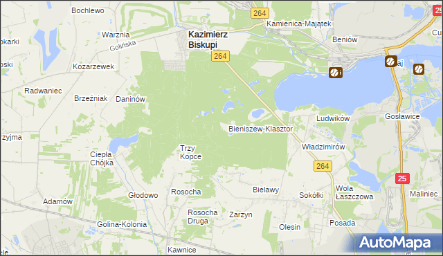 mapa Bieniszew, Bieniszew na mapie Targeo