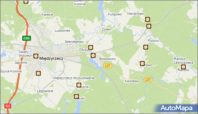 mapa Bobowicko, Bobowicko na mapie Targeo