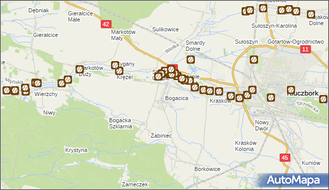 mapa Bogacica, Bogacica na mapie Targeo