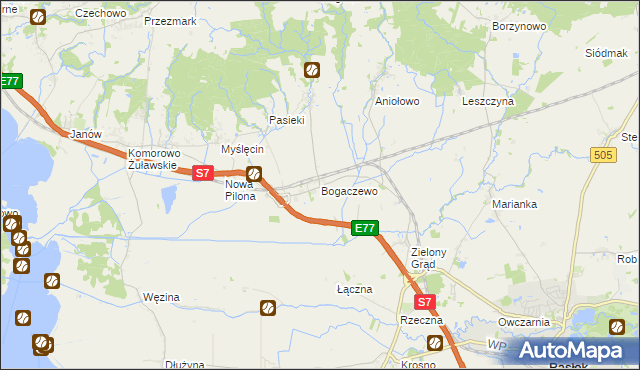 mapa Bogaczewo gmina Elbląg, Bogaczewo gmina Elbląg na mapie Targeo