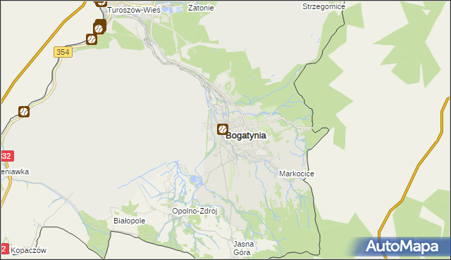 mapa Bogatynia, Bogatynia na mapie Targeo